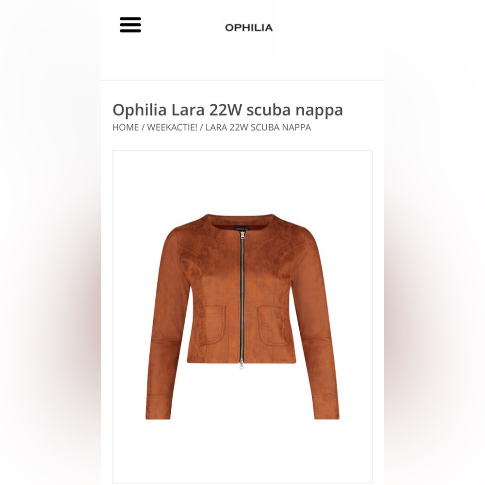 Ophilia Lara Vintage Jacket, Soft, light, Suede/leather Look XXXL